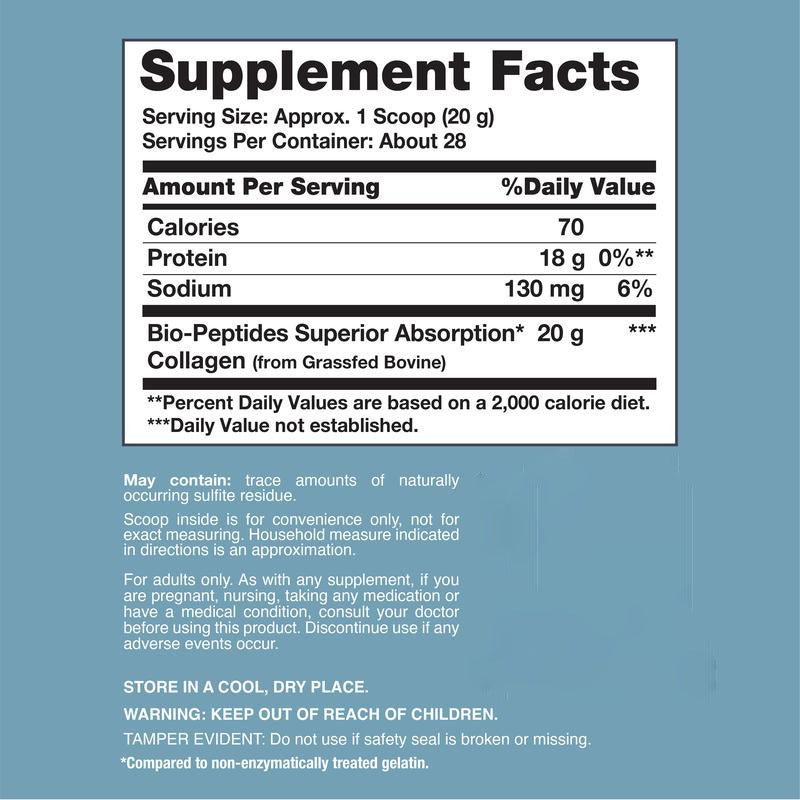 Collagen biopeptide powder mixed in beverage