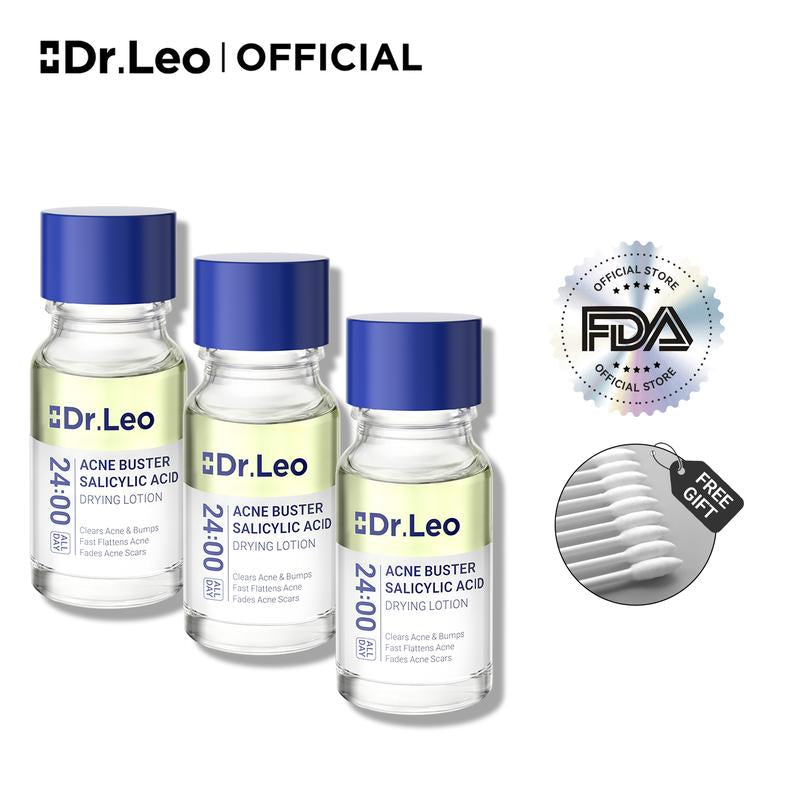 Dr.Leo 24H Acne & Pimple Treatment Drying Lotion - Fast-Acting Formula with Salicylic Acid, Sulfur & Niacinamide for Instant Inflammation Relief and Flawless Skin