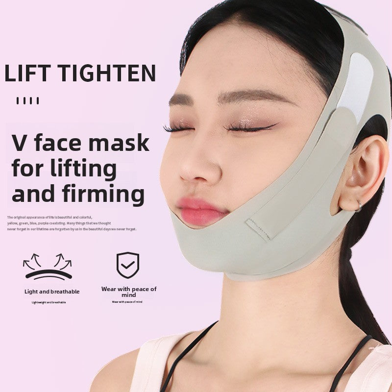 Face lifting mask applied to model