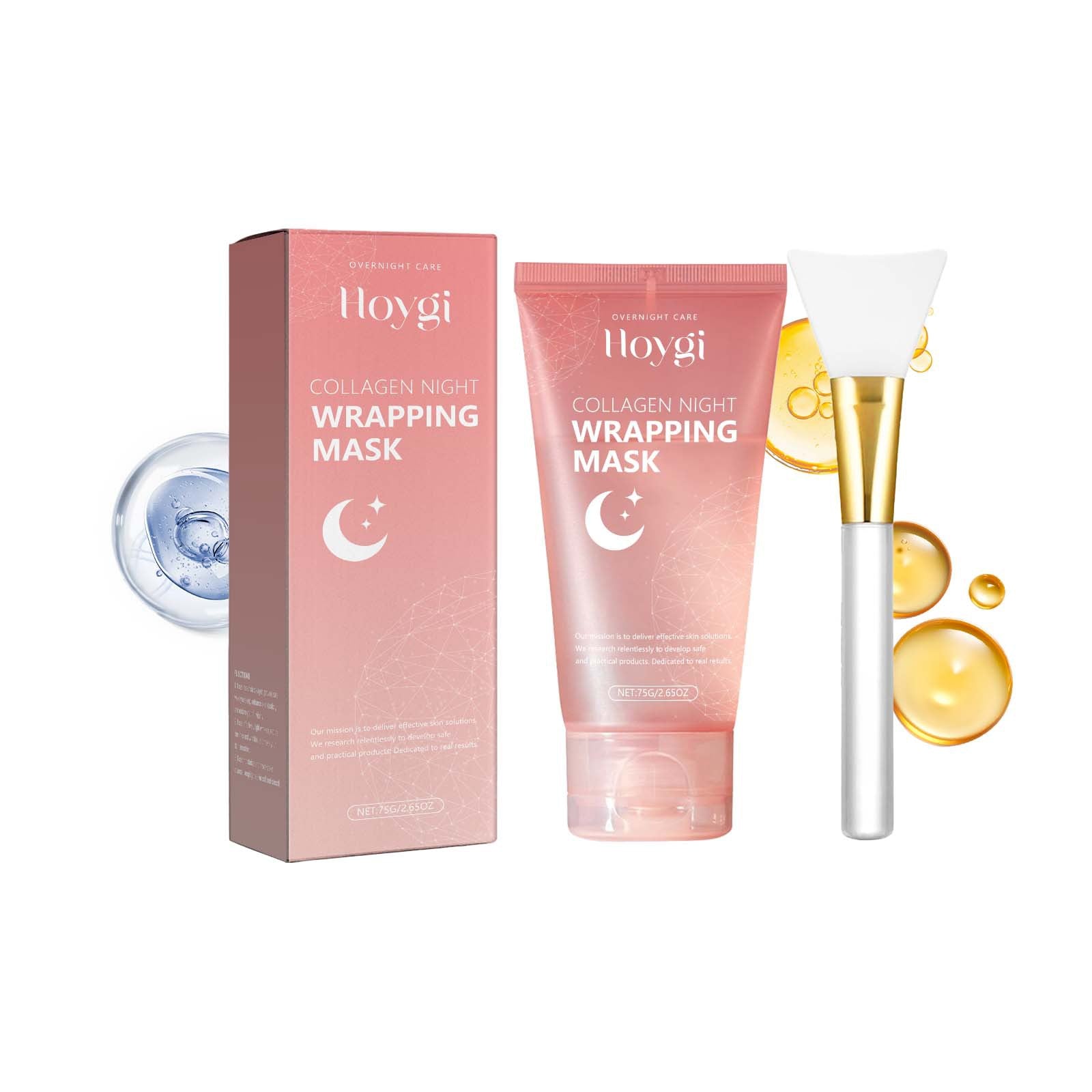 Collagen peel-off mask with brush and jar
