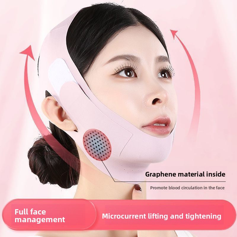 Face lifting mask applied to model