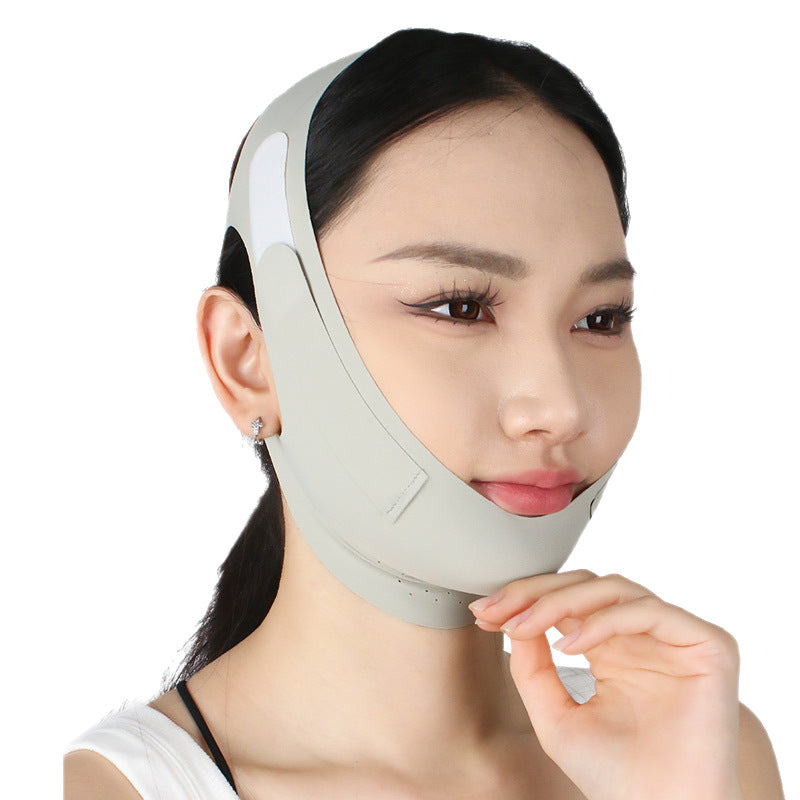 Face lifting mask applied to model