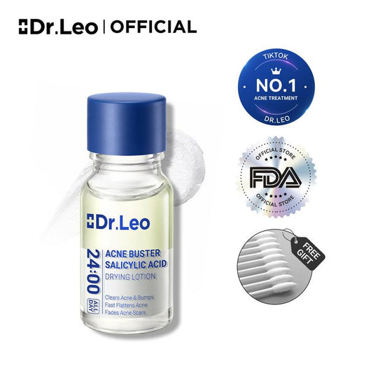 Dr.Leo 24H Acne & Pimple Treatment Drying Lotion - Fast-Acting Formula with Salicylic Acid, Sulfur & Niacinamide for Instant Inflammation Relief and Flawless Skin
